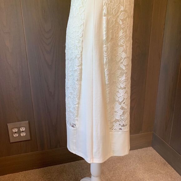 PattyBoutik Lace Overlay Ivory Dress L *NWT* - Picture 7 of 16